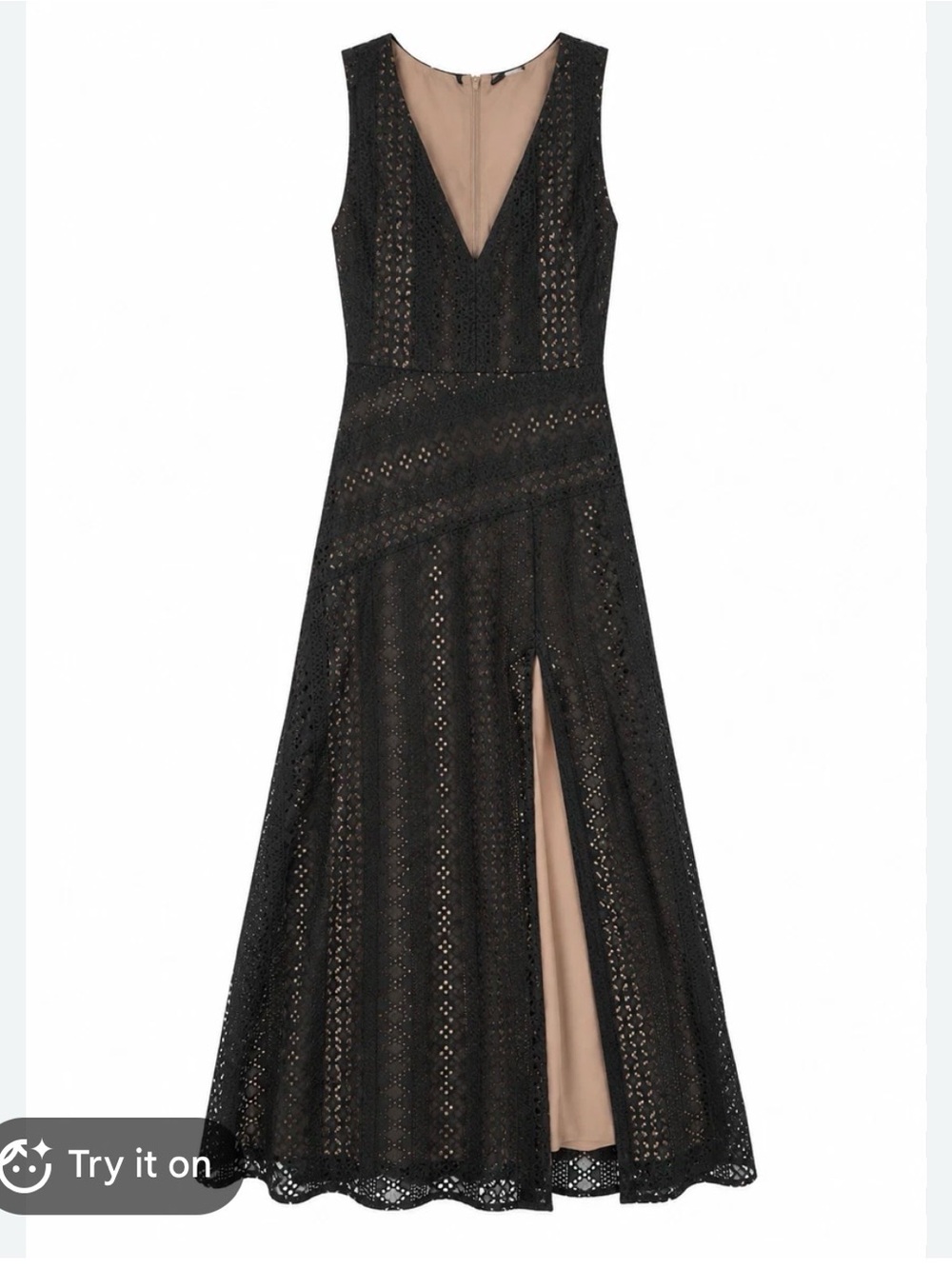 White House Black Market Black Eyelet Maxi Dress - Picture 2 of 12